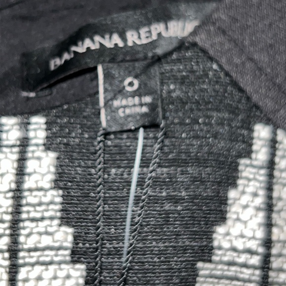 Banana Republic Gray Black Off White Diamond Tweed Drop Waist Shift Dress Size 0 - Picture 7 of 7